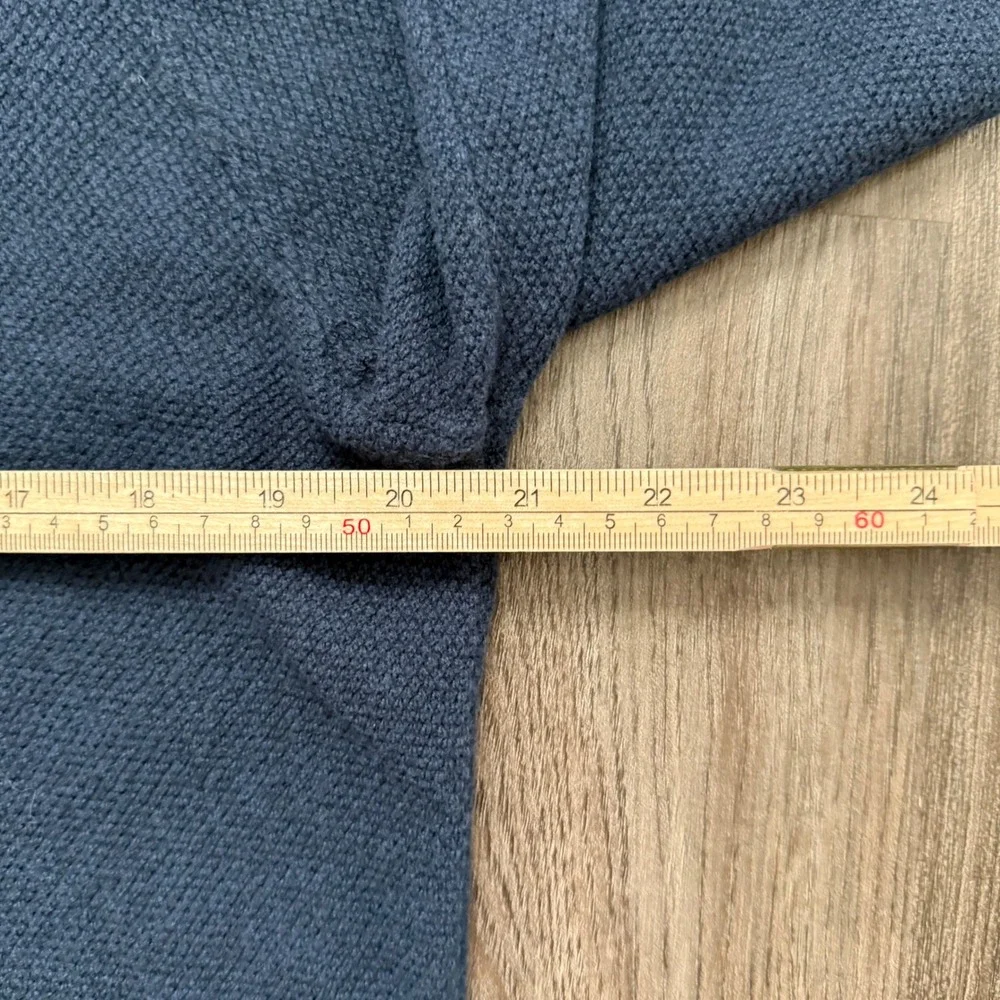 Fat Face Quarter Zip Mock Neck Pullover Sweater, Blue, Large cotton/cashmere